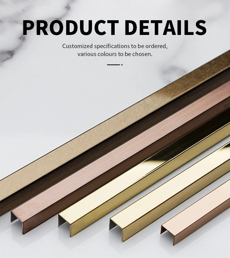 201 304 316 Decorative Trims Stainless Steel Profile Metal Tile Trim