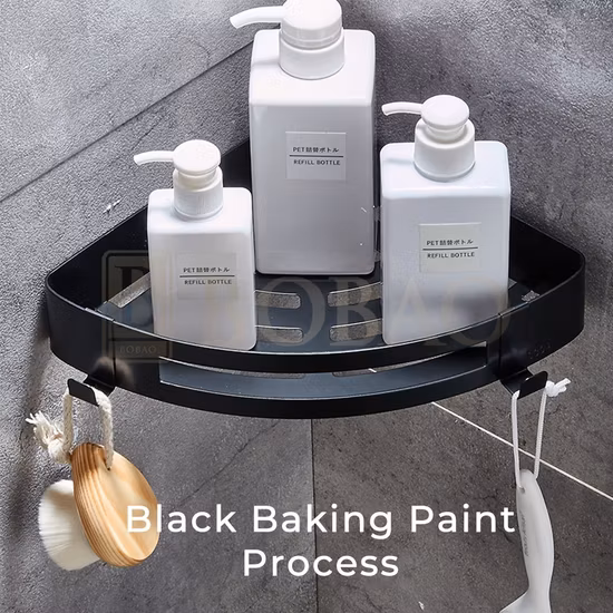 Mensola per doccia da bagno con mensola per cestino da doccia in acciaio inossidabile