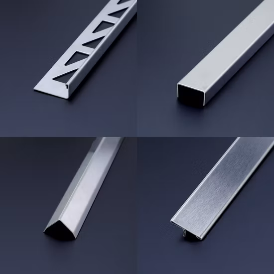 Finiture per piastrelle in metallo a forma di LUVT in acciaio inossidabile per decorazione