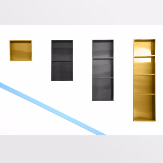 Nicchie da bagno con doccia tripla personalizzata in acciaio inossidabile 304 color oro